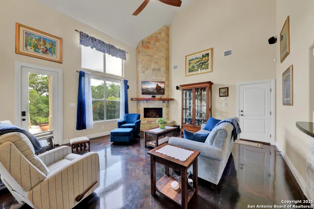 a living room with furniture