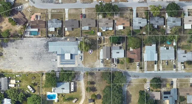 an aerial view of multiple houses