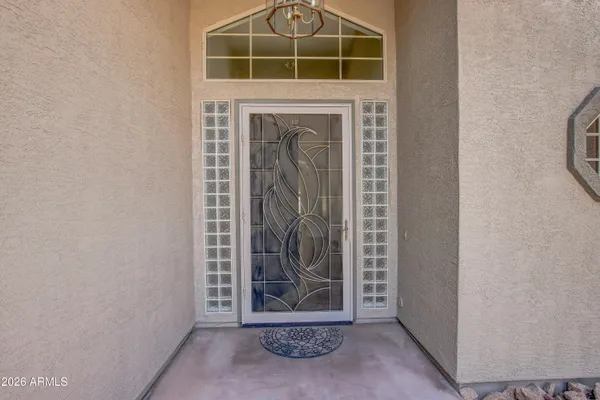 a view of a door of the house