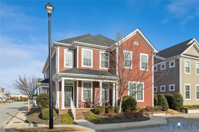 a front view of a building with street view