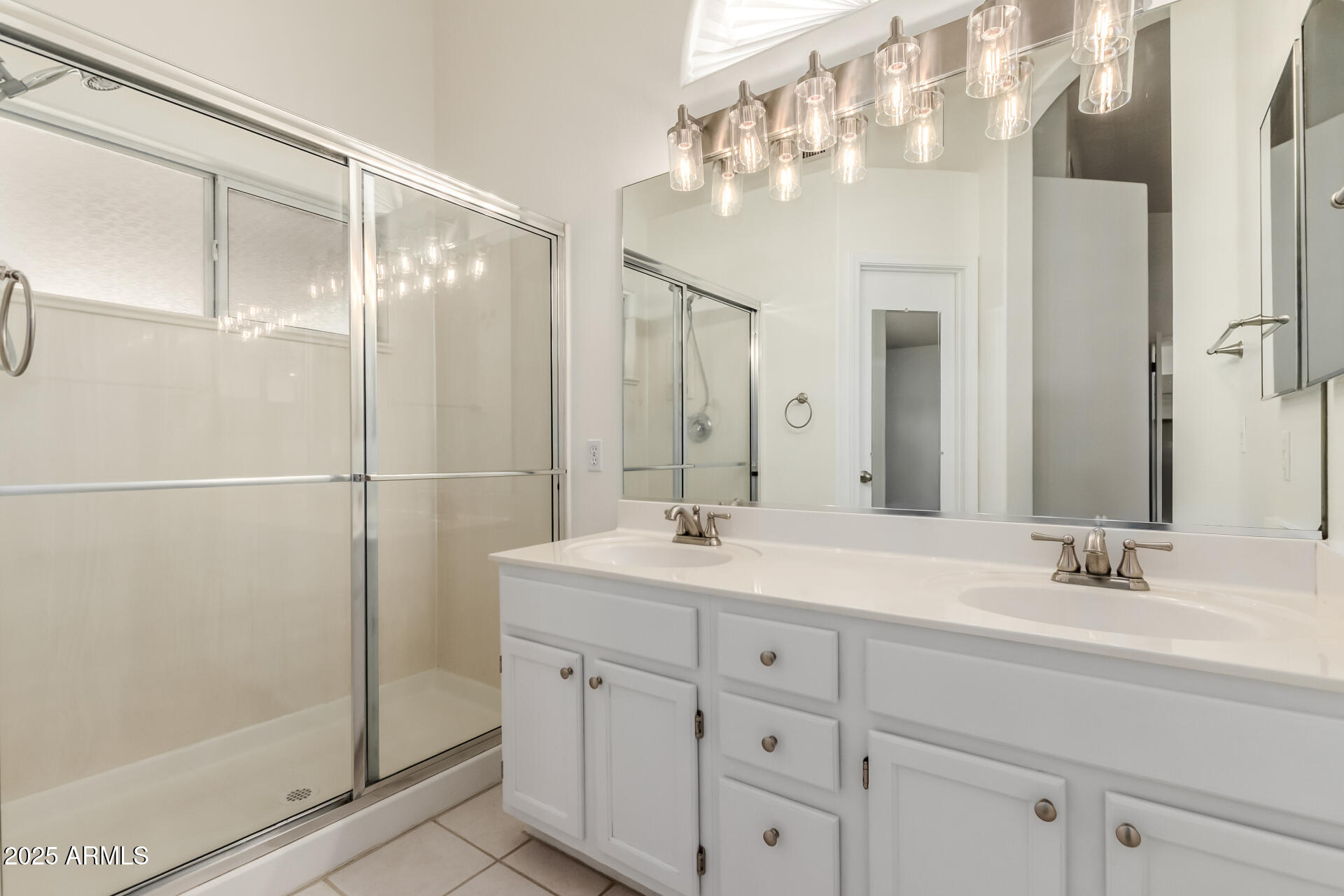 1132 North Hudson Place Chandler, AZ 85225 - Photo 19 of 34 a bathroom with a double vanity sink mirror and shower