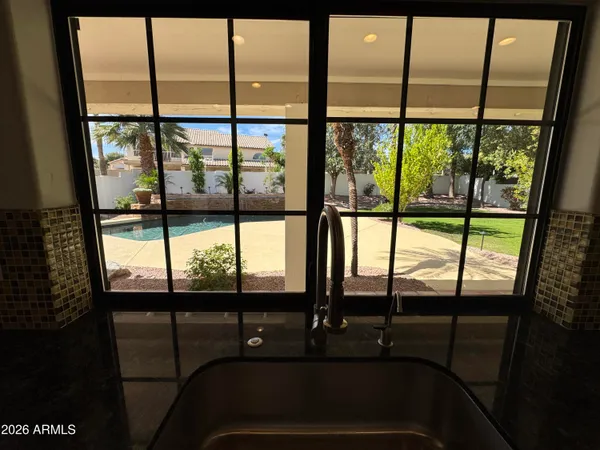 swimming pool view from window