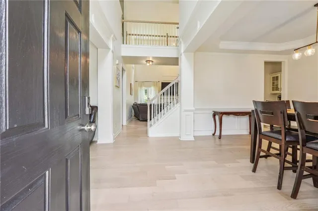 a view of a livingroom with furniture and window