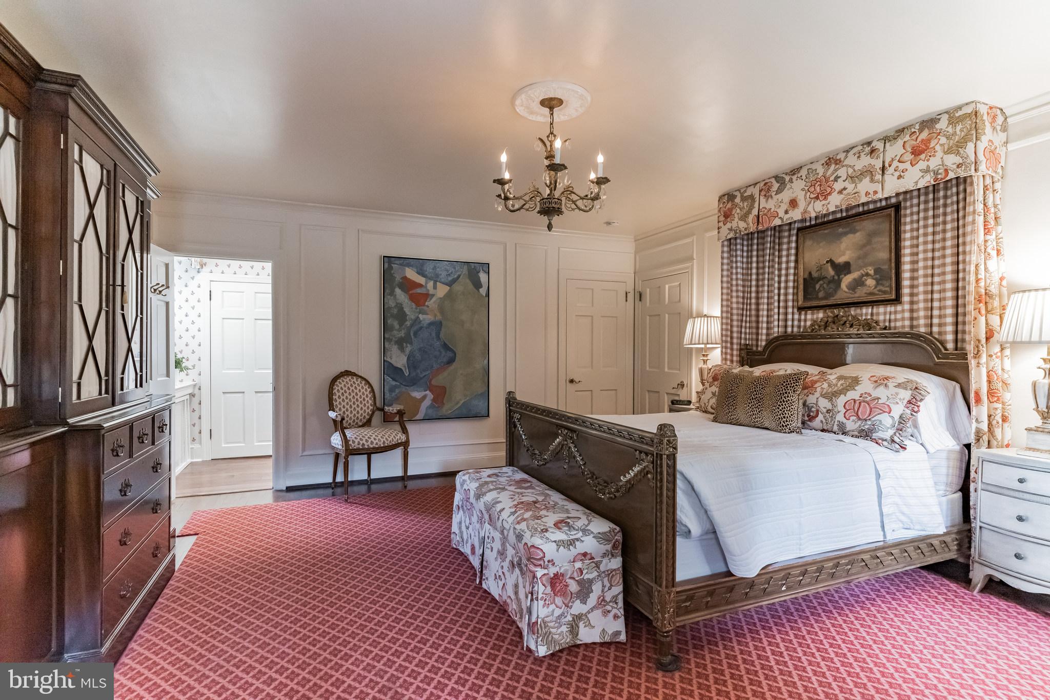 1413 Pepper Road Jenkintown, PA 19046 - Photo 28 of 65 a bedroom with furniture fireplace and flat screen tv