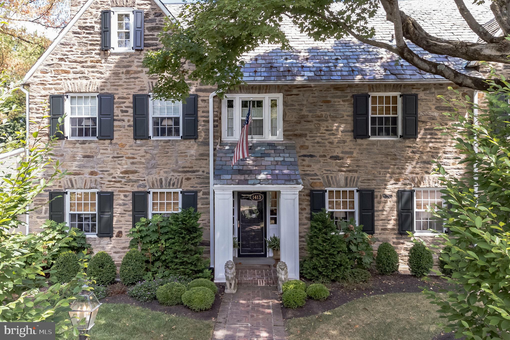 1413 Pepper Road Jenkintown, PA 19046 - Photo 47 of 65 a front view of a house with garden
