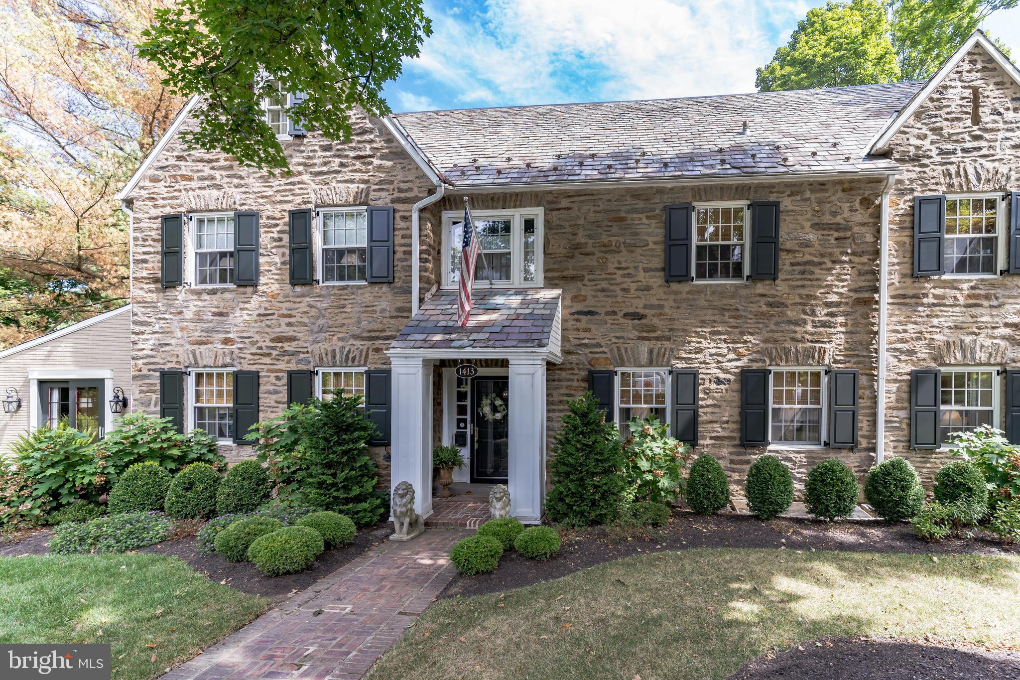 1413 Pepper Road Jenkintown, PA 19046 - Photo 56 of 65 a front view of a house with yard and tress