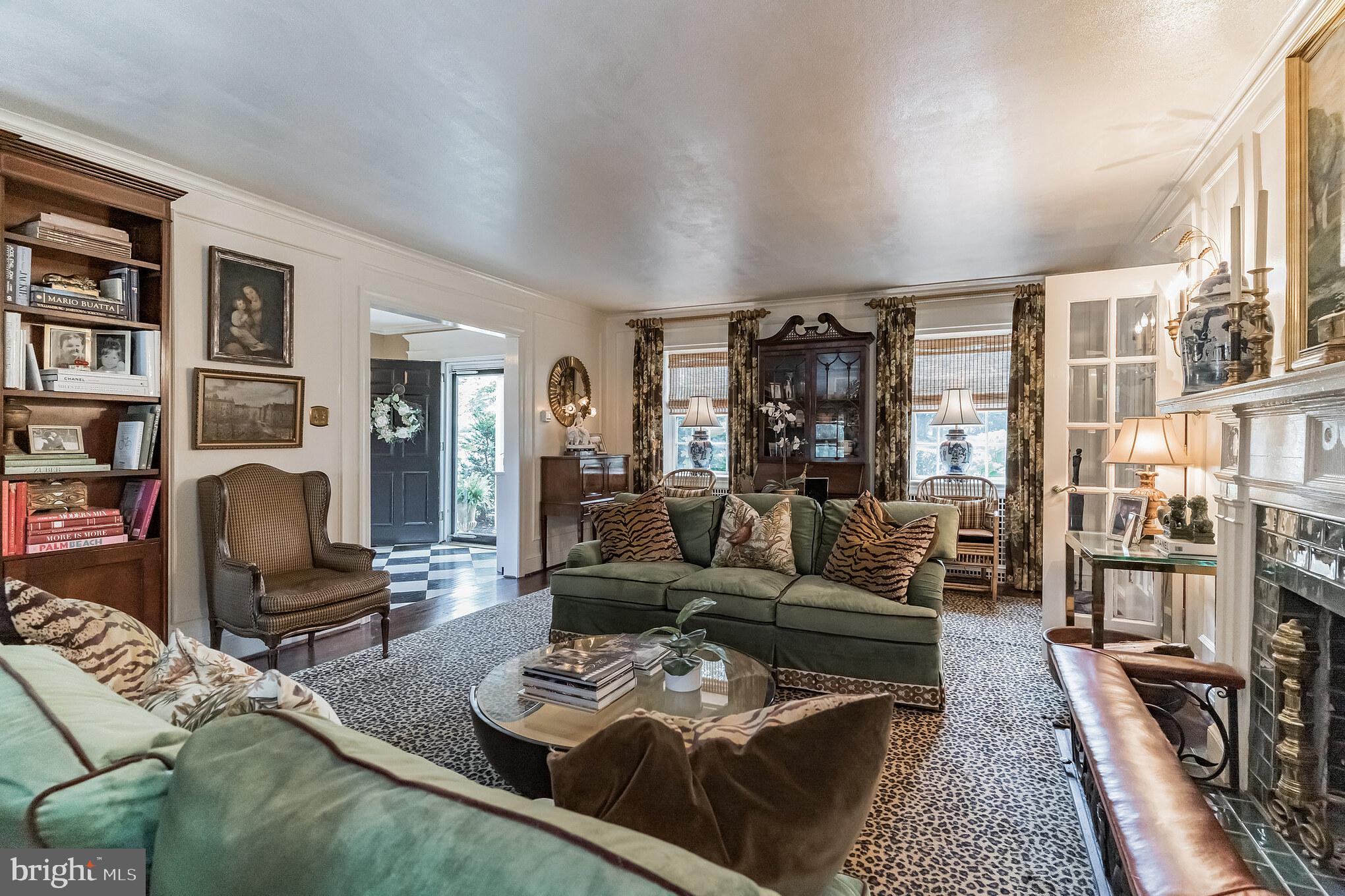1413 Pepper Road Jenkintown, PA 19046 - Photo 7 of 65 a living room with furniture or couch and a bookshelf