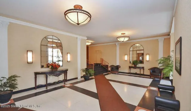 a living room with furniture