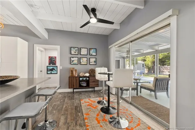 a living room with furniture