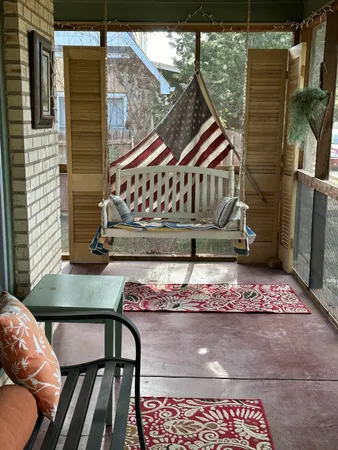 a view of outdoor space with seating area