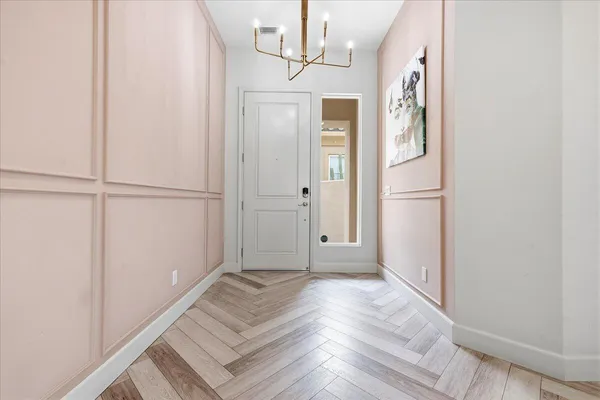 a view of a entryway door front of a house