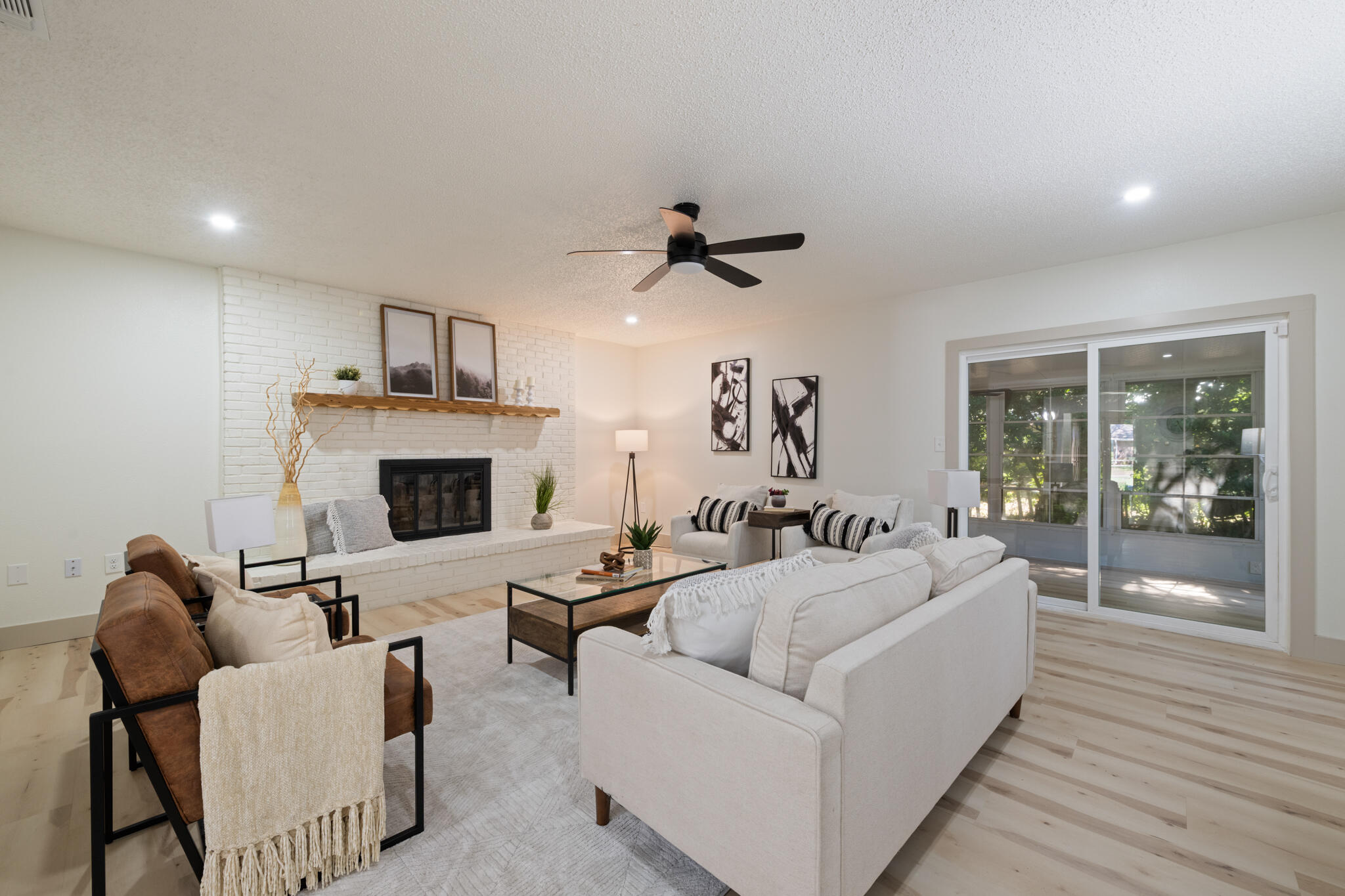538 22nd Street Niceville, FL 32578 - Photo 32 of 46 a living room with furniture and a fireplace