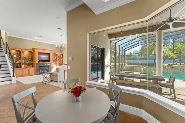 a view of a lake with a building in the background