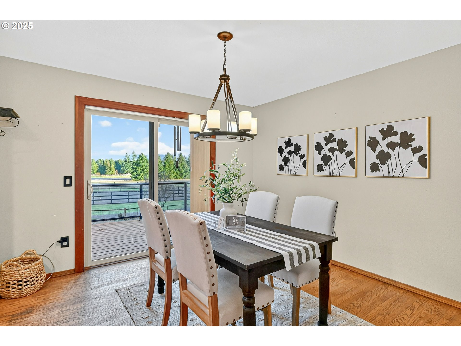 37902 Southeast Porter Road Estacada, OR 97023 - Photo 10 of 48 a dining room with furniture a chandelier and wooden floor