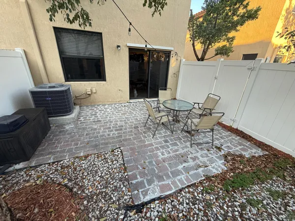 a view of a lounge chair in the patio