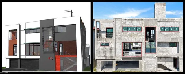 a view of building with yard