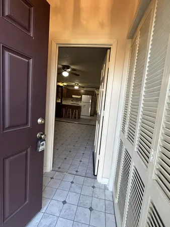 an entryway view with a glass door