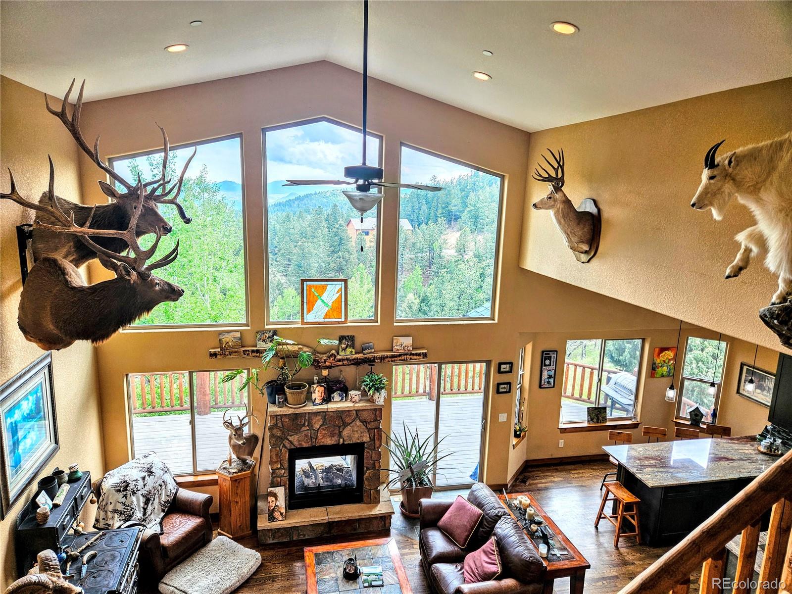 14514 Reserve Road Pine, CO 80470 - Photo 9 of 31 a living room with furniture and a fireplace