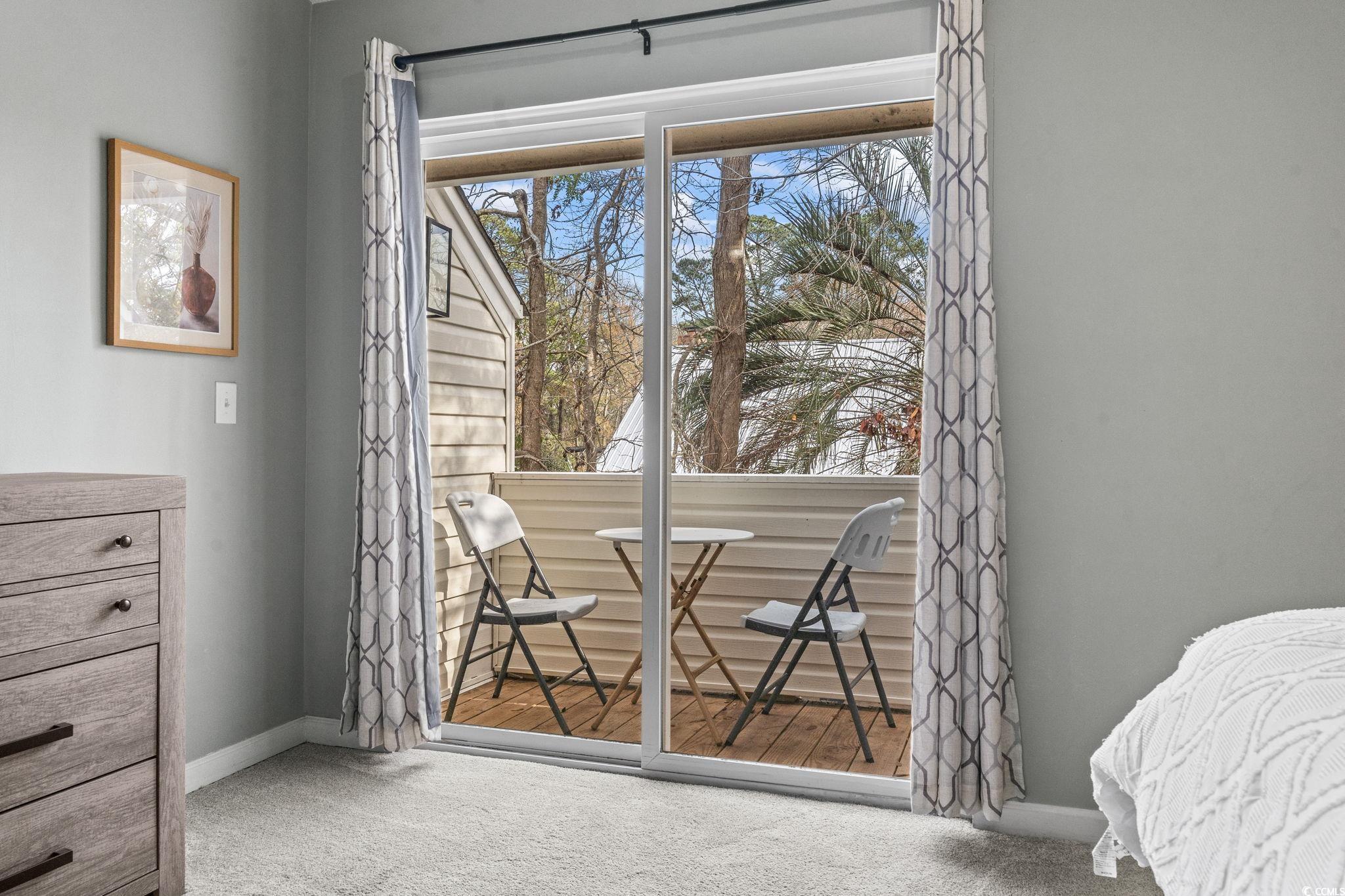 416 Cambridge Circle, Unit H5 Murrells Inlet, SC 29576 - Photo 11 of 28 Bedroom featuring carpet floors, high vaulted ceil