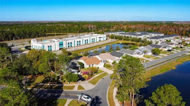 a view of a city with an ocean view