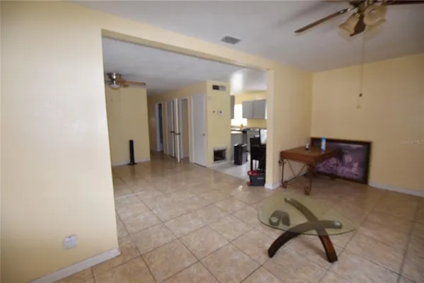 a living room with furniture