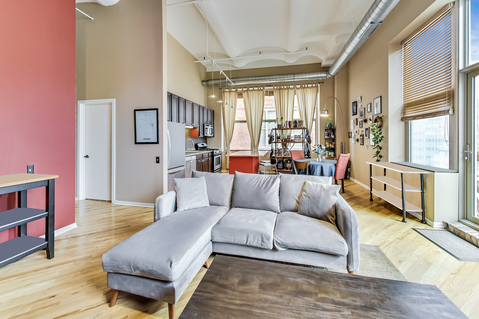 500 South Clinton Street, Unit 810 Chicago, IL 60607 - Photo 17 of 54 a living room with furniture and a large window