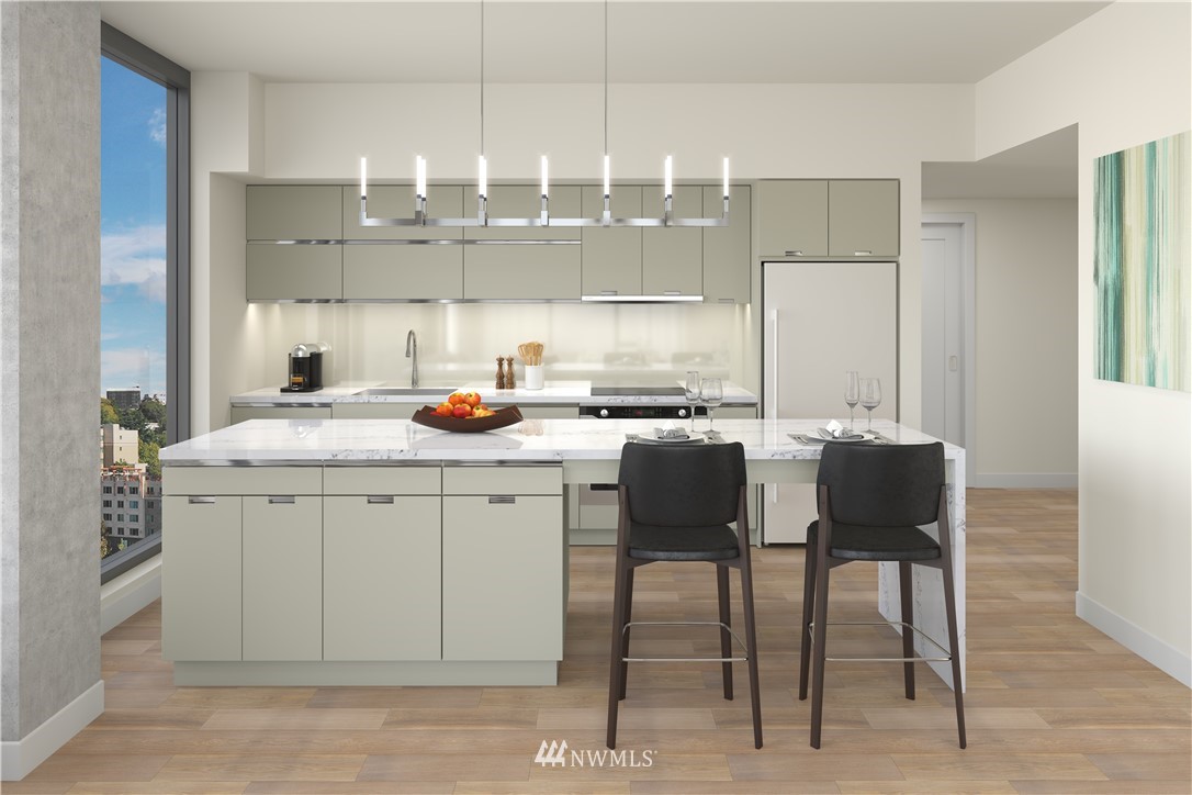 450 South Main Street, Unit 1702 Seattle, WA 98104 - Photo 16 of 20 a kitchen with a sink cabinets and appliances