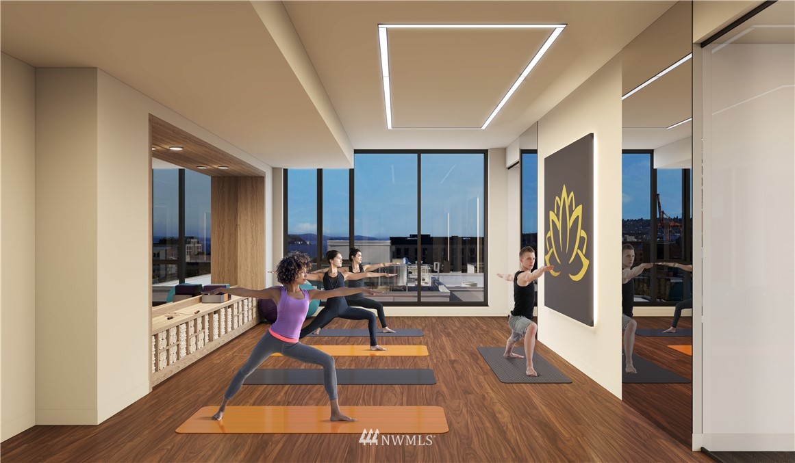 450 South Main Street, Unit 1702 Seattle, WA 98104 - Photo 6 of 20 a living room with furniture a wooden floor and next to a window