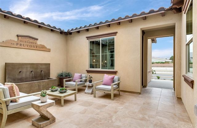 a outdoor space with patio furniture