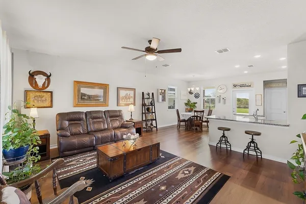 a living room with furniture