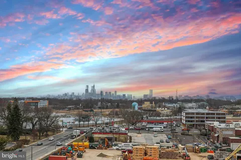 a balcony with view of city