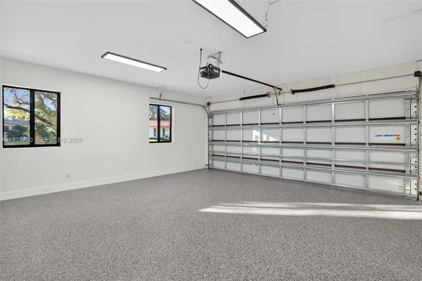 a view of a garage room