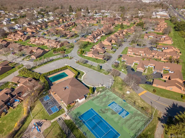 an aerial view of a city