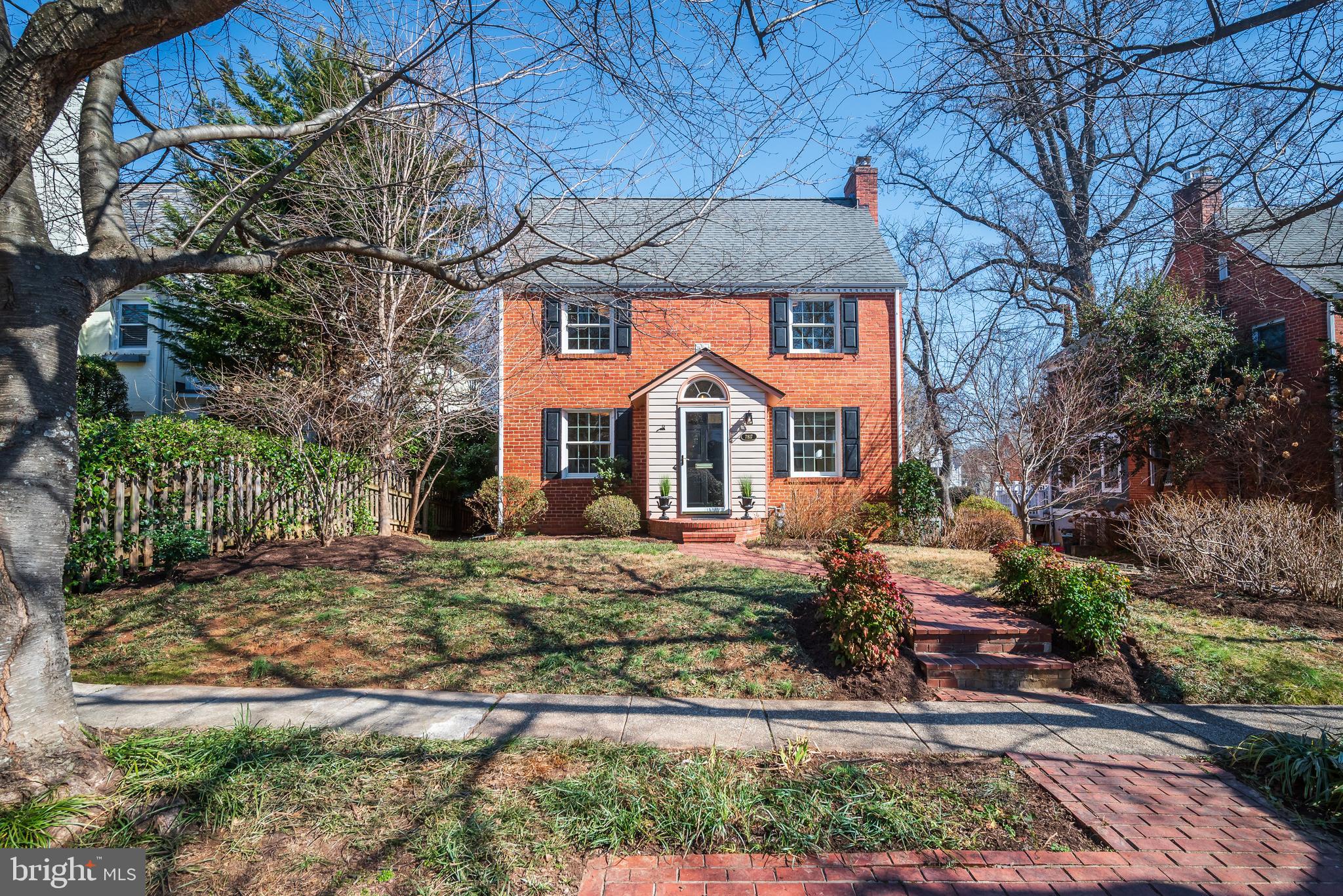 7817 Stratford Road Bethesda, MD 20814 - Photo 1 of 38 a front view of a house with garden