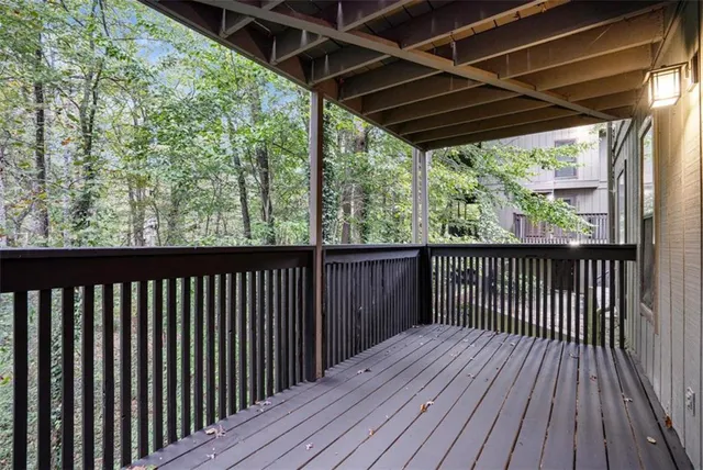 a view of wooden deck