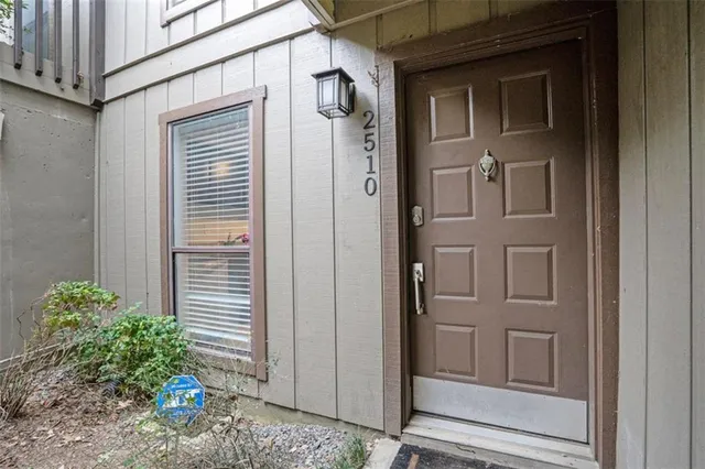 a view of front door of house