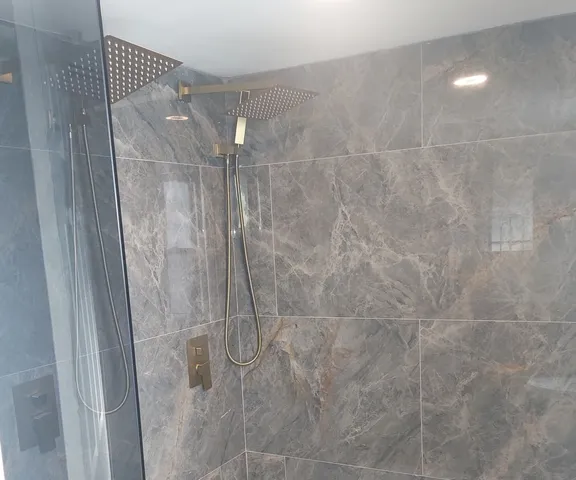a bathroom with a shower