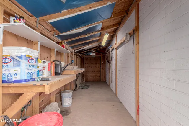 a view of storage and utility room