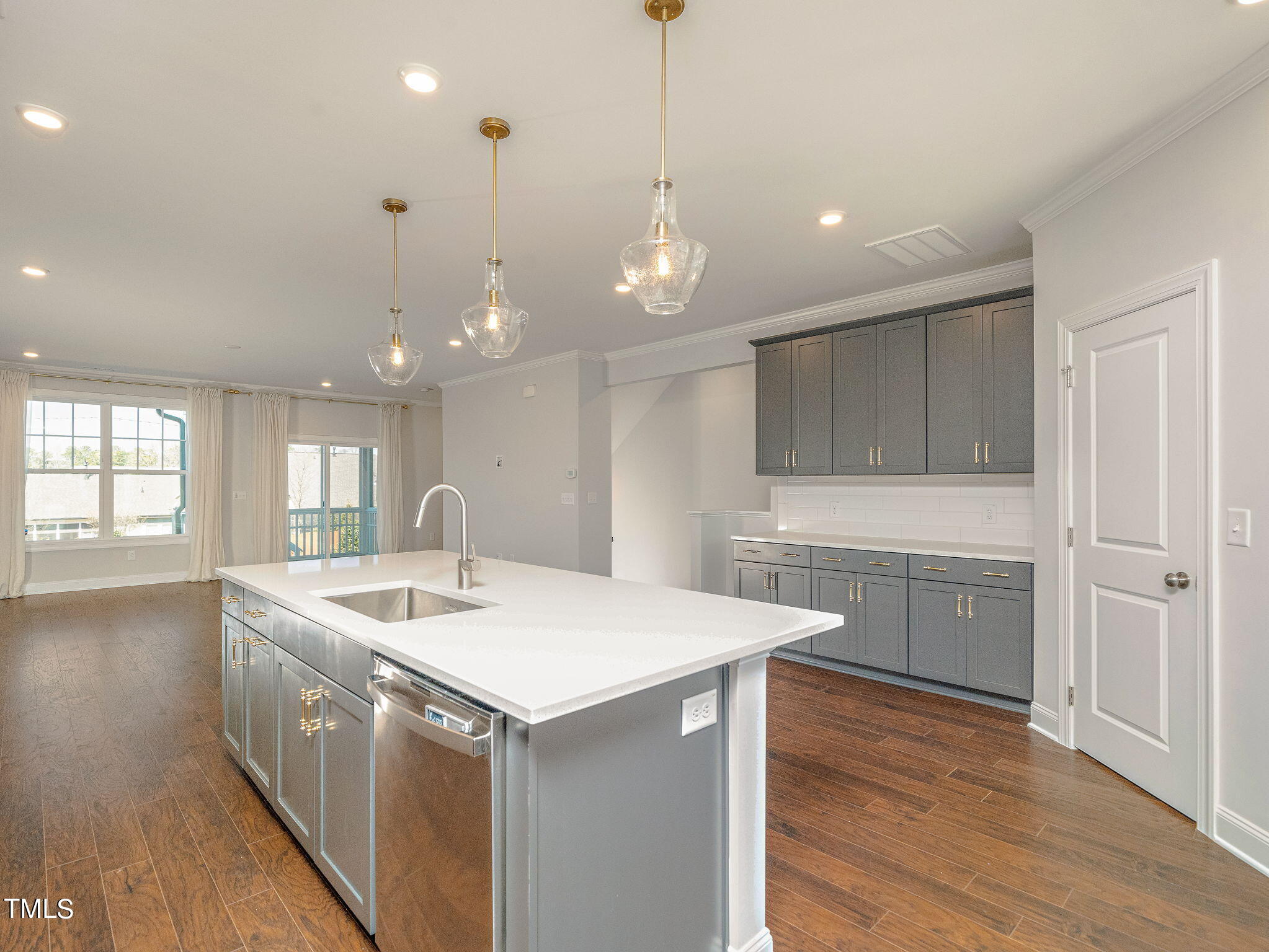 Serving Area with Built-In Cabinets