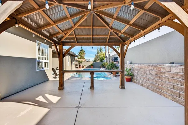 a view of outdoor space with seating