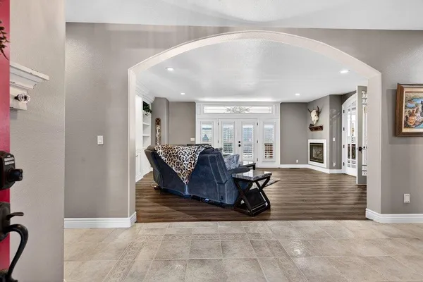 a living room with furniture