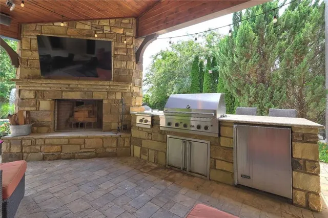 a view of a kitchen with a stove