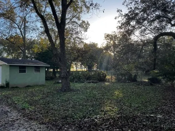 a view of backyard with green space