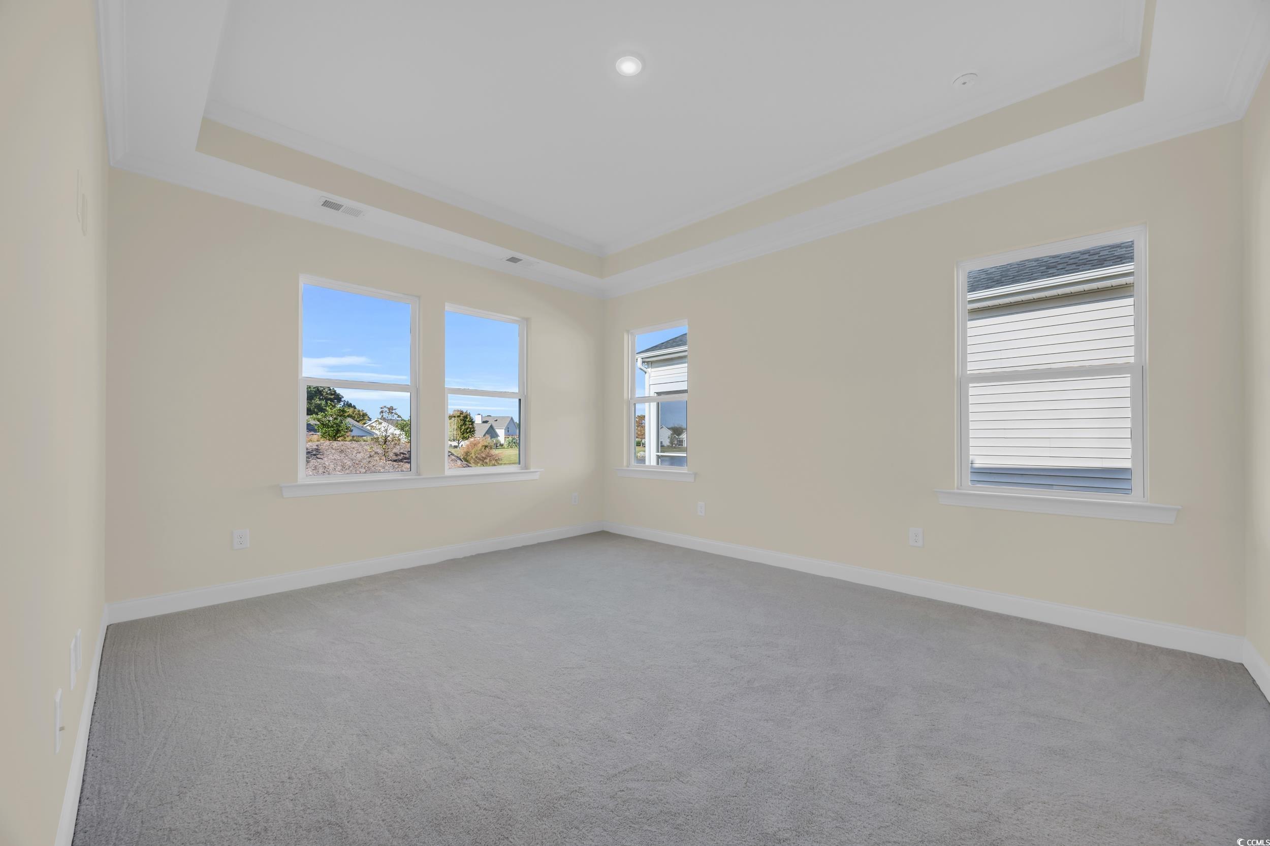547 Beckham Court Murrells Inlet, SC 29576 - Photo 17 of 40 Empty room featuring carpet flooring and a raised