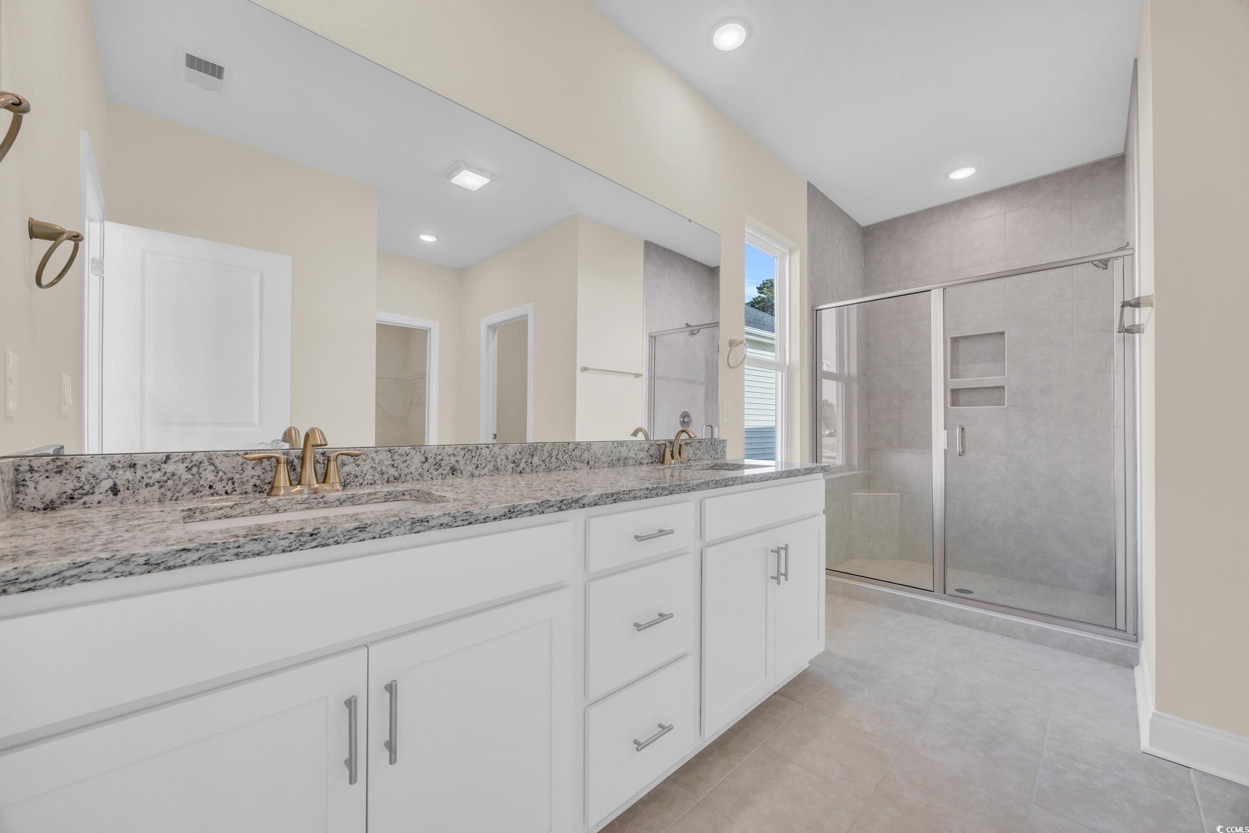 547 Beckham Court Murrells Inlet, SC 29576 - Photo 19 of 40 Bathroom featuring vanity, a shower with shower do