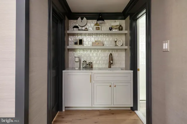 a view of white cabinets