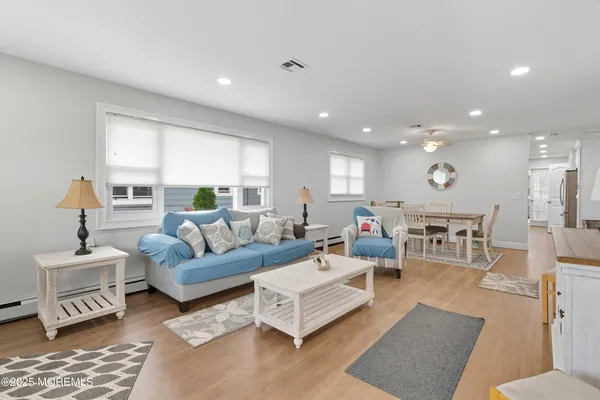 a living room with furniture and a couch