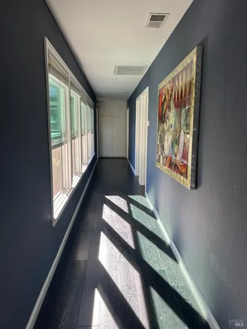 a view of two chairs in a room