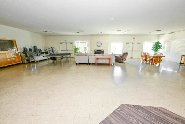 a room with a large window