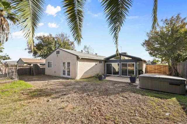 a view of a house with a patio